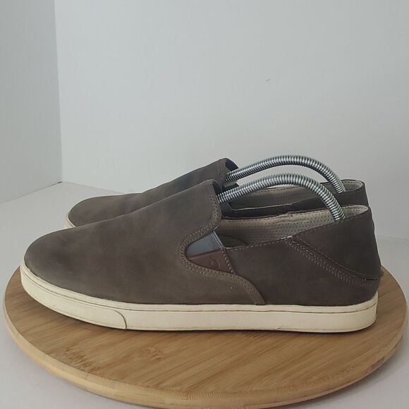 OluKai Kahu 'ILI Drop Heel Leather Men's Slip-On Shoes Size 9 - Picture 4 of 11